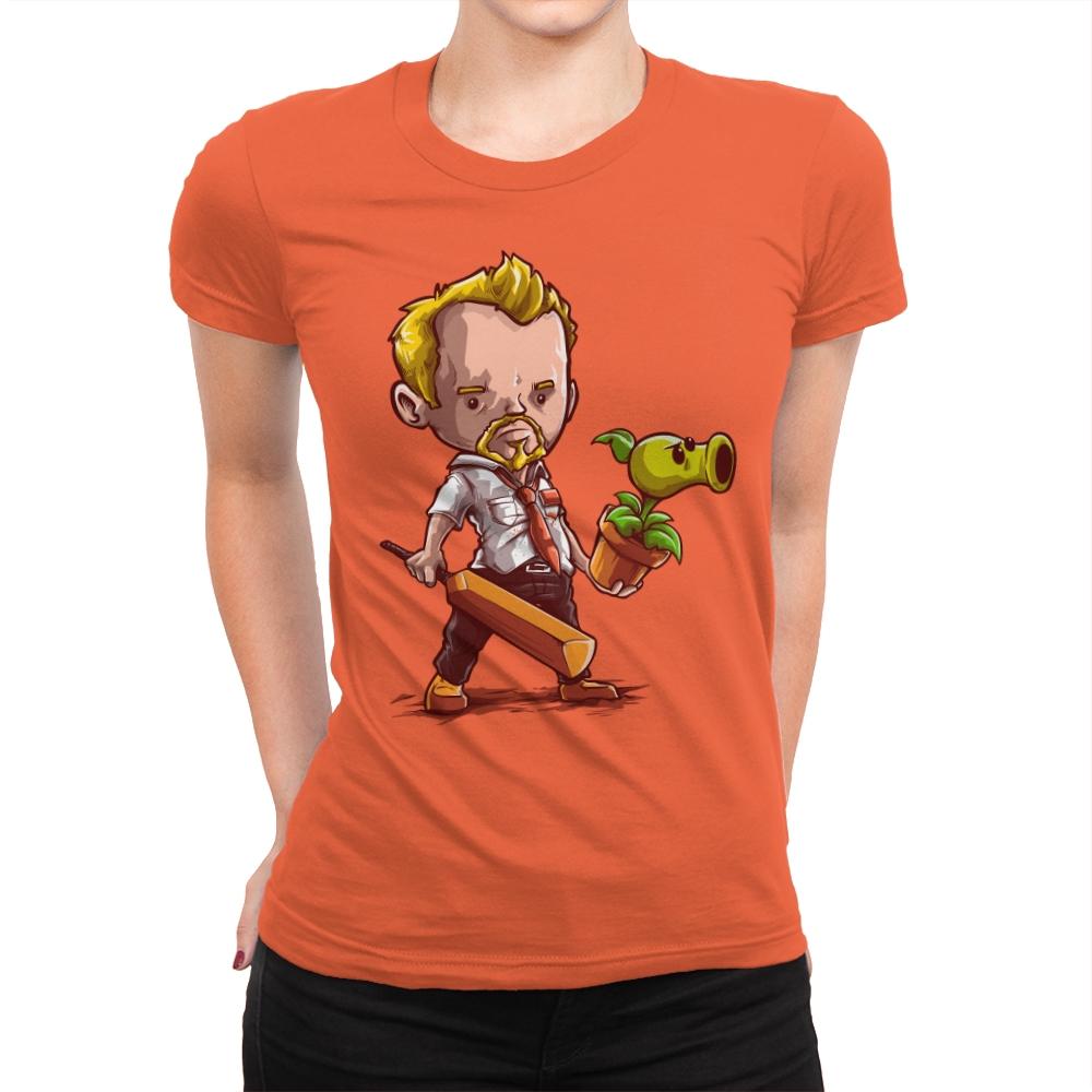 Shaun vs Zombies - Art Attack - Womens Premium T-Shirts RIPT Apparel Small / Classic Orange