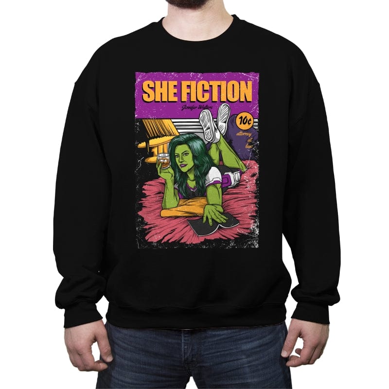 She Fiction - Crew Neck Sweatshirt Crew Neck Sweatshirt RIPT Apparel Small / Black