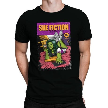 She Fiction - Mens Premium T-Shirts RIPT Apparel Small / Black