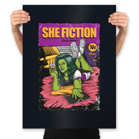 She Fiction - Prints Posters RIPT Apparel 18x24 / Black