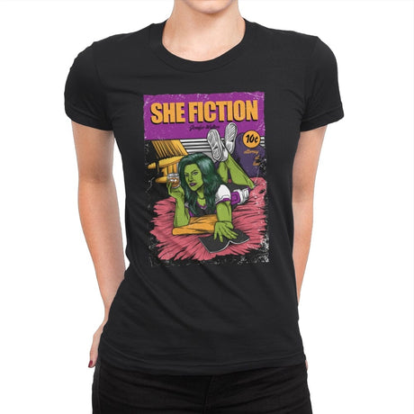She Fiction - Womens Premium T-Shirts RIPT Apparel Small / Black