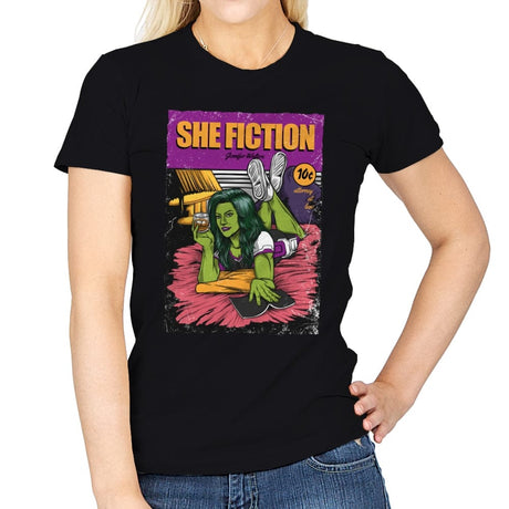She Fiction - Womens T-Shirts RIPT Apparel Small / Black