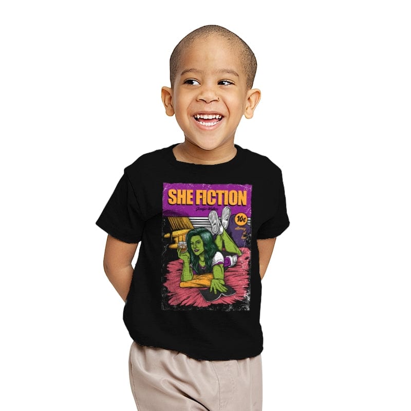 She Fiction - Youth T-Shirts RIPT Apparel X-small / Black