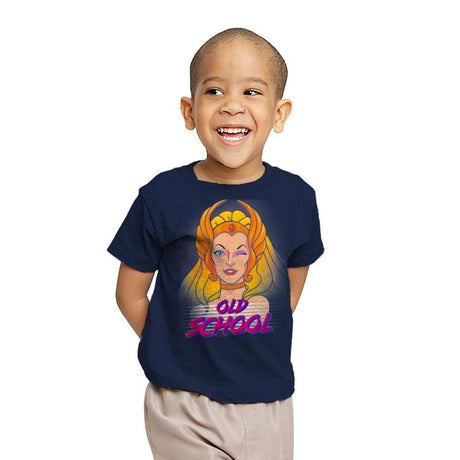 She-is old School - Youth T-Shirts RIPT Apparel X-small / Navy