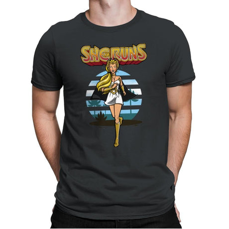 She Runs - Mens Premium T-Shirts RIPT Apparel Small / Heavy Metal