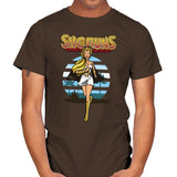 She Runs - Mens T-Shirts RIPT Apparel Small / Dark Chocolate