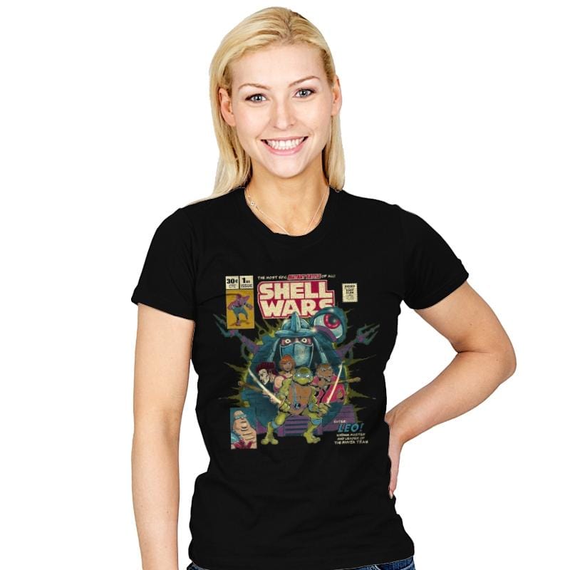 Shell Wars - Womens T-Shirts RIPT Apparel Small / Black