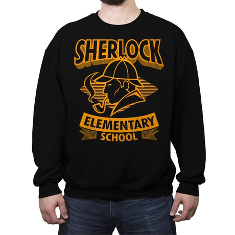Sherlock Elementary School - Crew Neck Sweatshirt Crew Neck Sweatshirt RIPT Apparel Small / Black