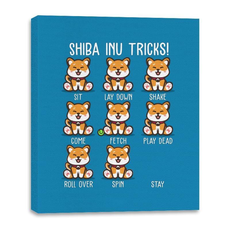 Shiba Inu Tricks - Canvas Wraps Canvas Wraps RIPT Apparel 16x20 / Sapphire