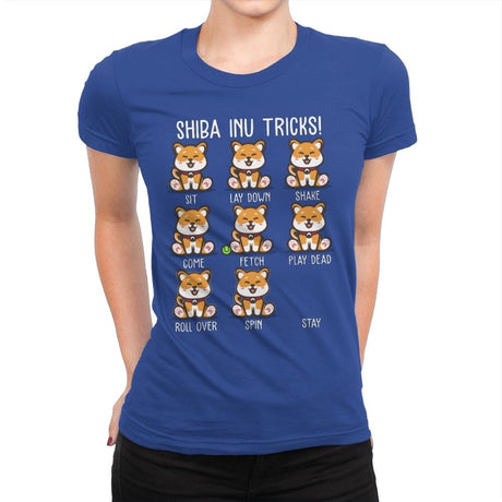 Shiba Inu Tricks - Womens Premium T-Shirts RIPT Apparel Small / Royal