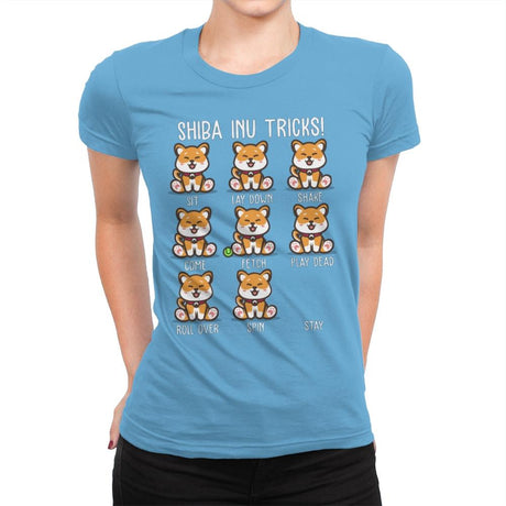 Shiba Inu Tricks - Womens Premium T-Shirts RIPT Apparel Small / Turquoise