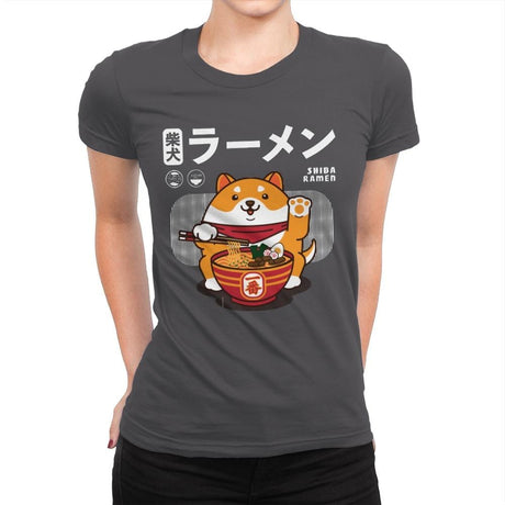 Shiba Ramen - Womens Premium T-Shirts RIPT Apparel Small / Heavy Metal