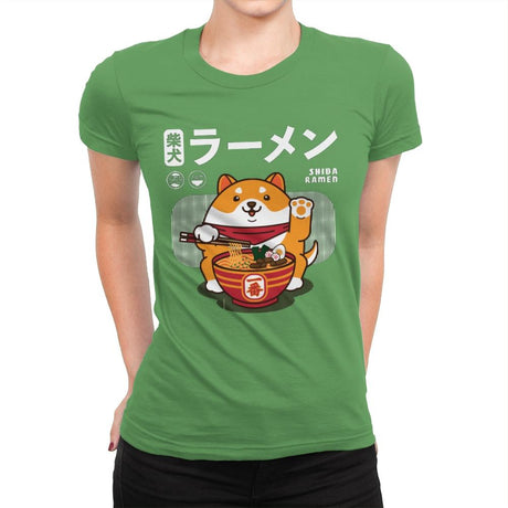Shiba Ramen - Womens Premium T-Shirts RIPT Apparel Small / Kelly