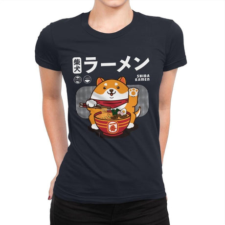 Shiba Ramen - Womens Premium T-Shirts RIPT Apparel Small / Midnight Navy