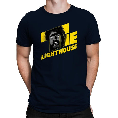 Shining Lighthouse - Mens Premium T-Shirts RIPT Apparel Small / Midnight Navy