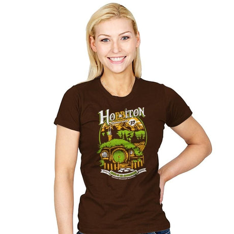 Shire Summer Camp - Womens T-Shirts RIPT Apparel Small / Brown