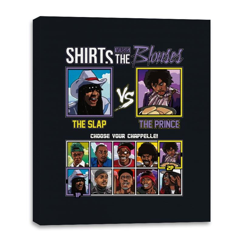 Shirts vs The Blouses - Retro Fighter Series - Canvas Wraps Canvas Wraps RIPT Apparel 16x20 / Black