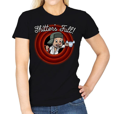 Shitter's Full - Womens T-Shirts RIPT Apparel Small / Black