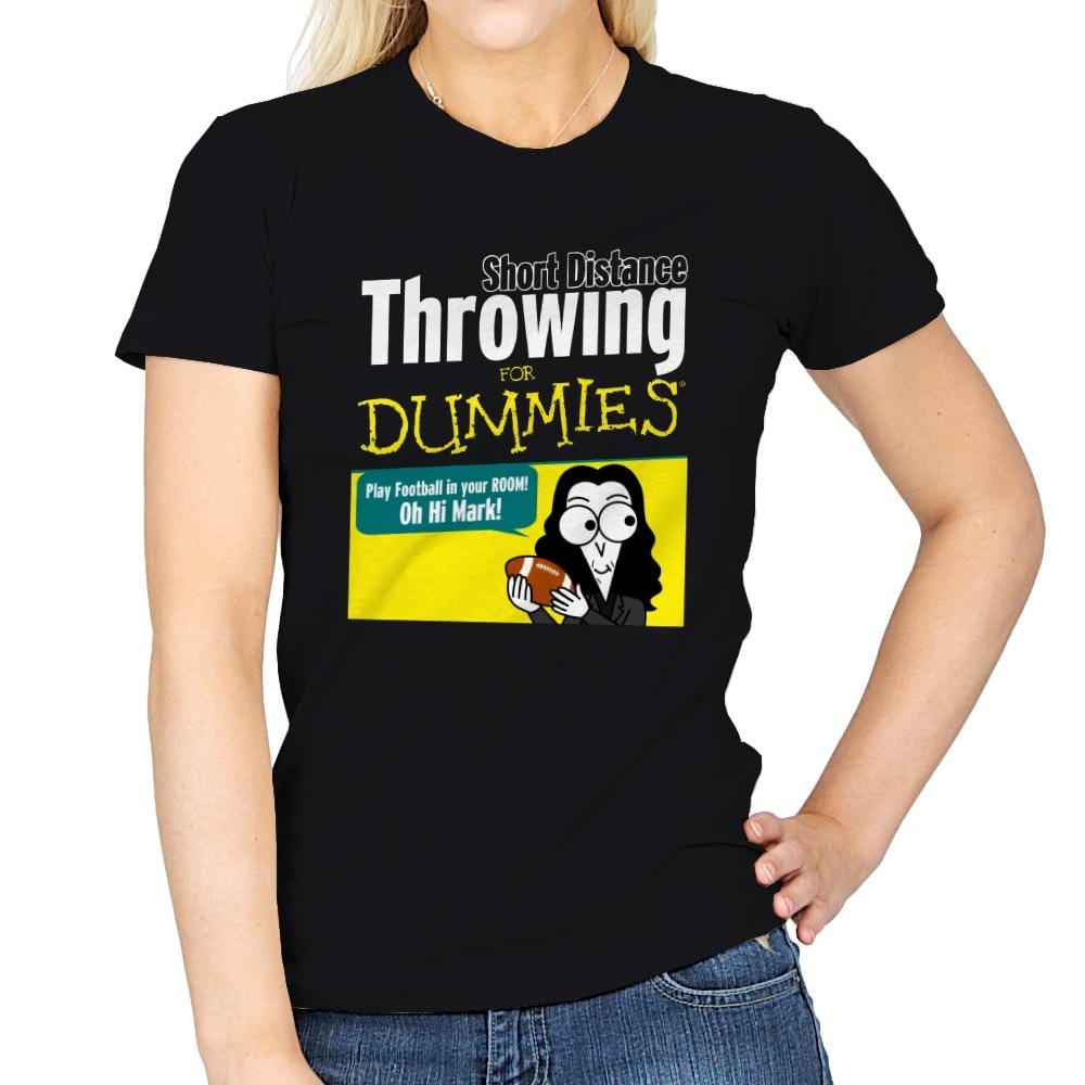 Short Distance Throwing for Dummies - Womens T-Shirts RIPT Apparel Small / Black