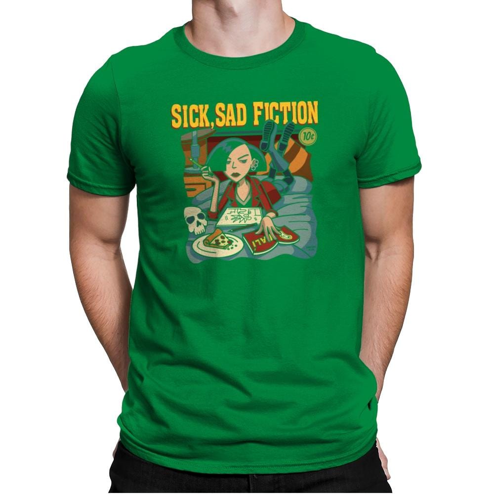 Sick Sad Fiction - 90s Kid - Mens Premium T-Shirts RIPT Apparel Small / Kelly Green