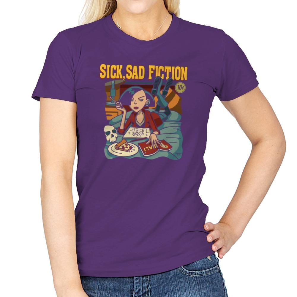 Sick Sad Fiction - 90s Kid - Womens T-Shirts RIPT Apparel Small / Purple