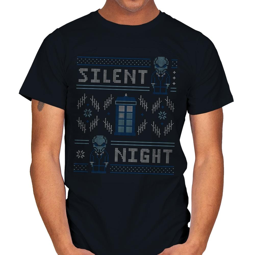 Silent Night - Ugly Holiday - Mens T-Shirts RIPT Apparel Small / Black