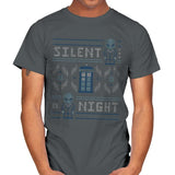 Silent Night - Ugly Holiday - Mens T-Shirts RIPT Apparel Small / Charcoal
