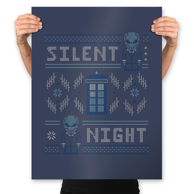 Silent Night - Ugly Holiday - Prints Posters RIPT Apparel 18x24 / Navy