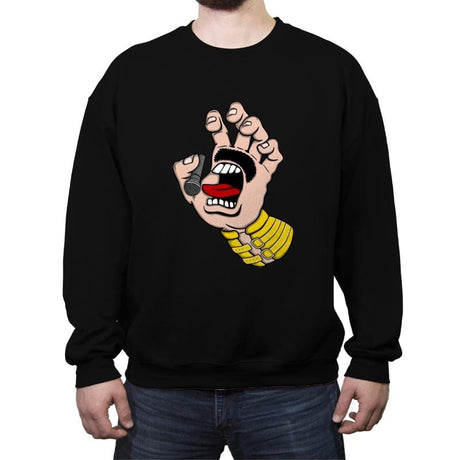 Singing Hand - Crew Neck Sweatshirt Crew Neck Sweatshirt RIPT Apparel Small / Black