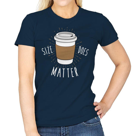 Size Does Matter - Womens T-Shirts RIPT Apparel Small / Navy
