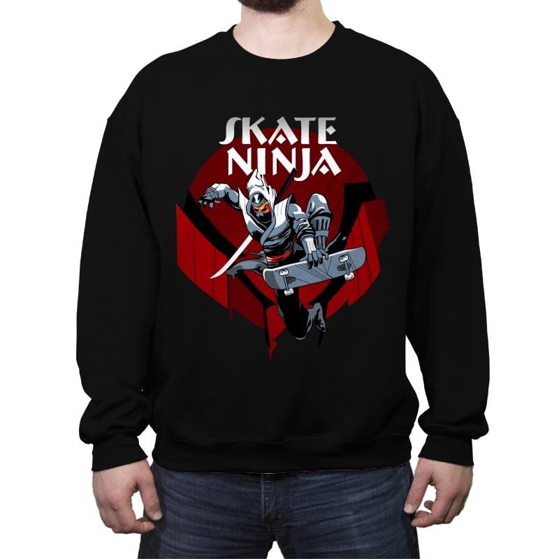 Skate Ninja - Crew Neck Sweatshirt Crew Neck Sweatshirt RIPT Apparel Small / Black