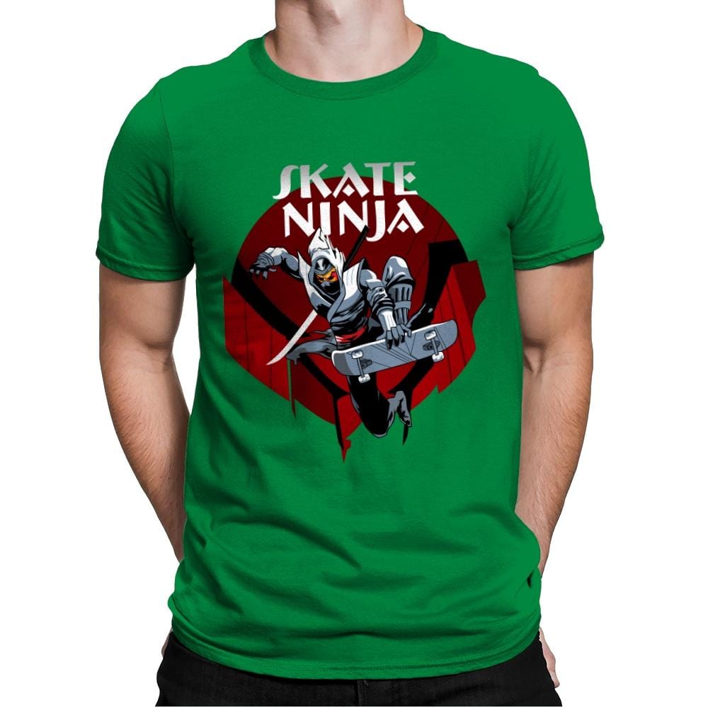 Skate Ninja - Mens Premium T-Shirts RIPT Apparel Small / Kelly
