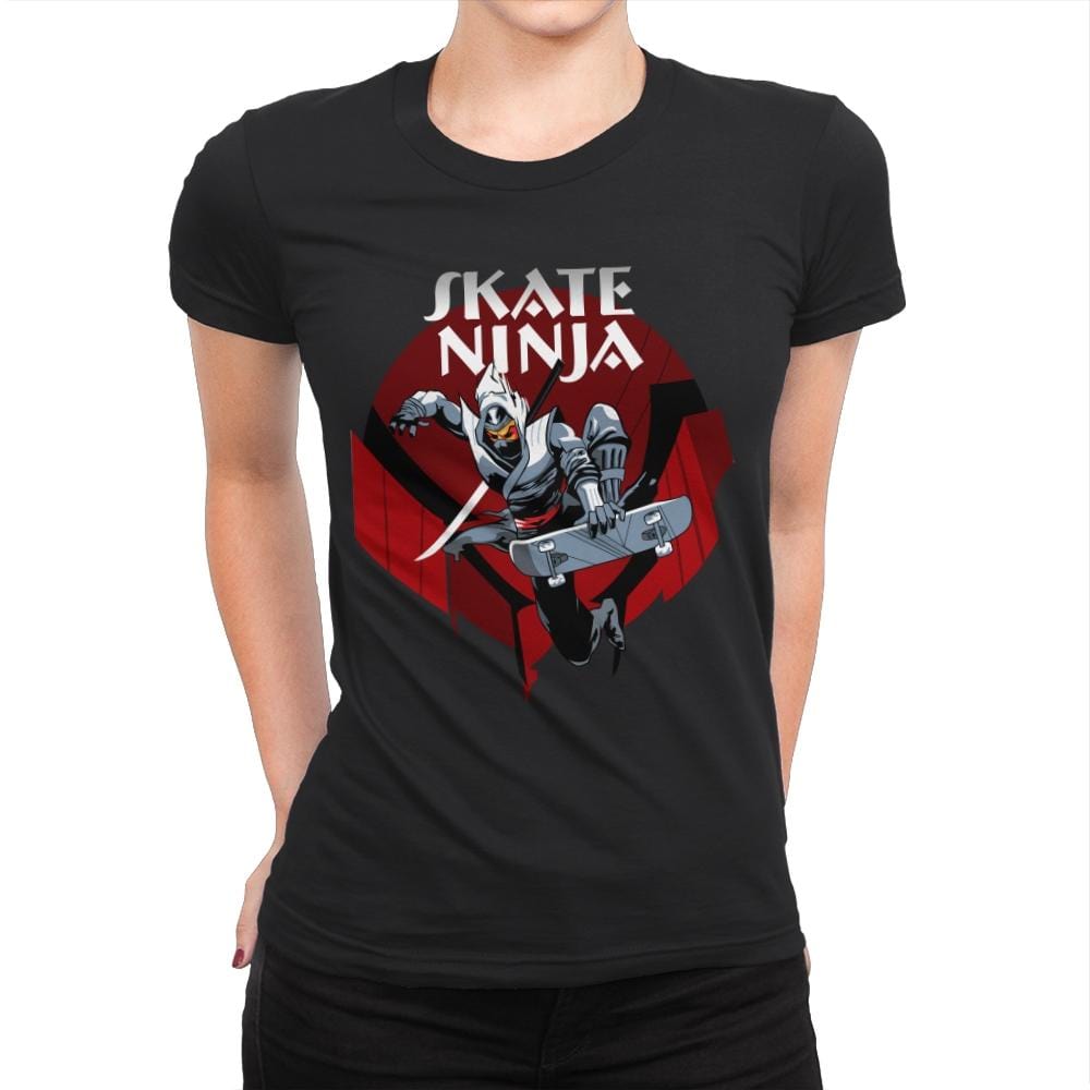 Skate Ninja - Womens Premium T-Shirts RIPT Apparel Small / Black