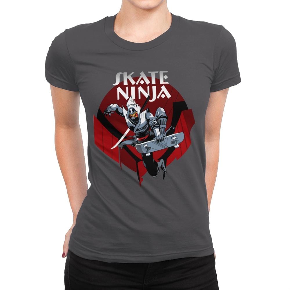 Skate Ninja - Womens Premium T-Shirts RIPT Apparel Small / Heavy Metal