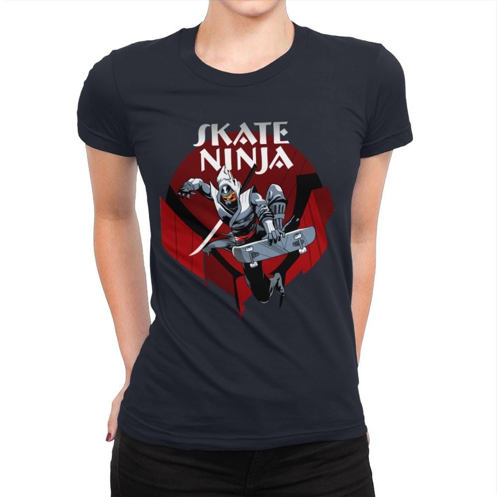 Skate Ninja - Womens Premium T-Shirts RIPT Apparel Small / Midnight Navy