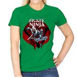 Skate Ninja - Womens T-Shirts RIPT Apparel Small / Irish Green