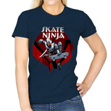 Skate Ninja - Womens T-Shirts RIPT Apparel Small / Navy