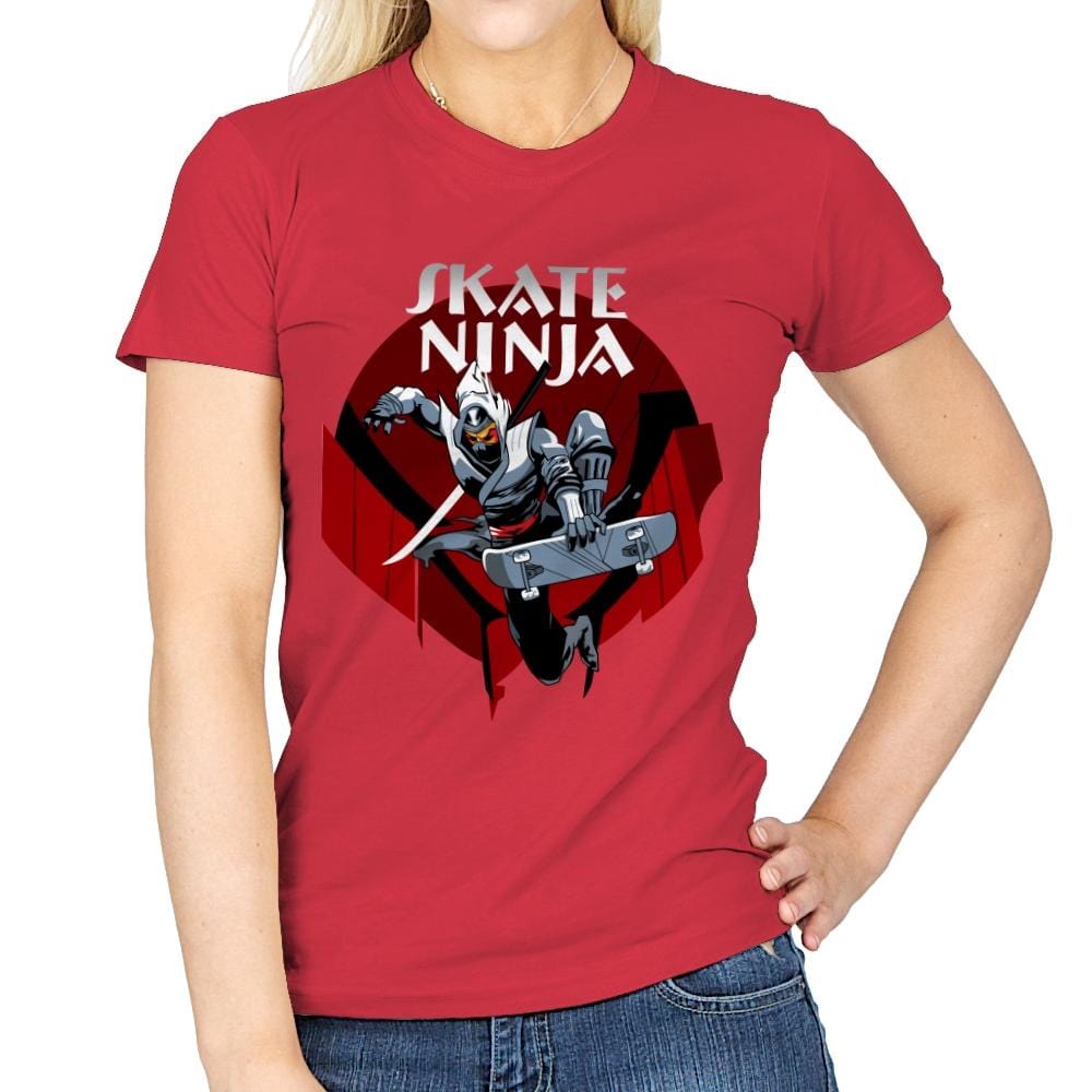 Skate Ninja - Womens T-Shirts RIPT Apparel Small / Red