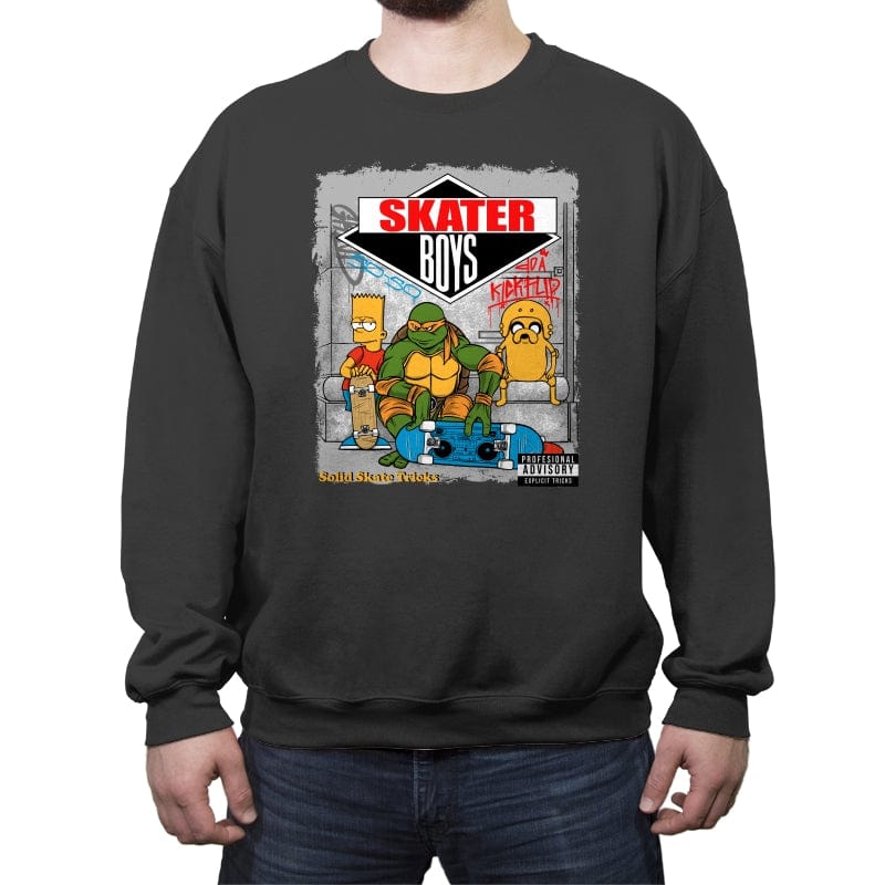 Skater Boys - Crew Neck Sweatshirt Crew Neck Sweatshirt RIPT Apparel Small / Charcoal
