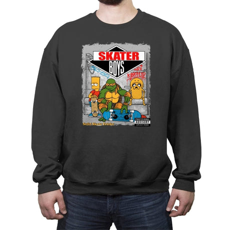Skater Boys - Crew Neck Sweatshirt Crew Neck Sweatshirt RIPT Apparel Small / Charcoal
