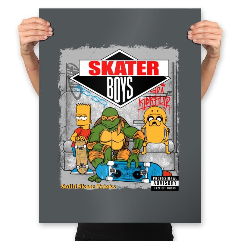Skater Boys - Prints Posters RIPT Apparel 18x24 / Charcoal