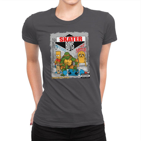 Skater Boys - Womens Premium T-Shirts RIPT Apparel Small / Heavy Metal