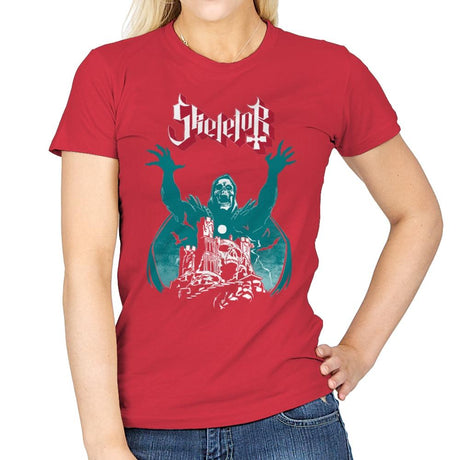 Skeleton Rock - Womens T-Shirts RIPT Apparel Small / Red