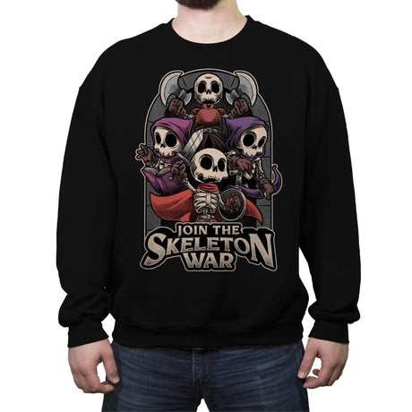 Skeleton War RPG Meme - Crew Neck Sweatshirt Crew Neck Sweatshirt RIPT Apparel Small / Black
