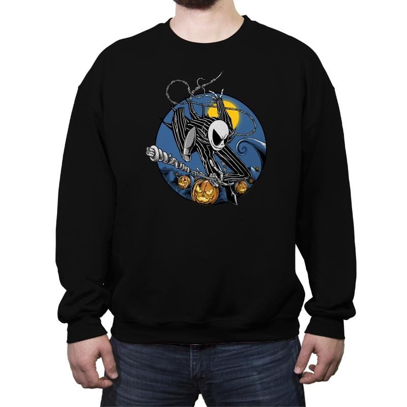 Skellington Man - Crew Neck Sweatshirt Crew Neck Sweatshirt RIPT Apparel Small / Black