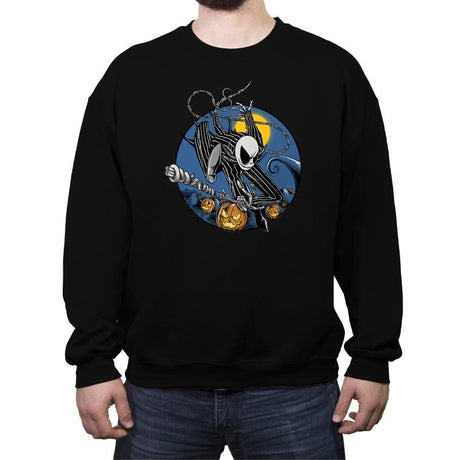 Skellington Man - Crew Neck Sweatshirt Crew Neck Sweatshirt RIPT Apparel Small / Black