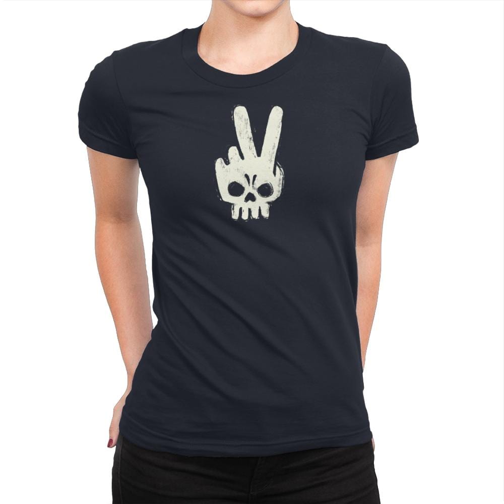 Skull Hand - Womens Premium T-Shirts RIPT Apparel Small / Midnight Navy