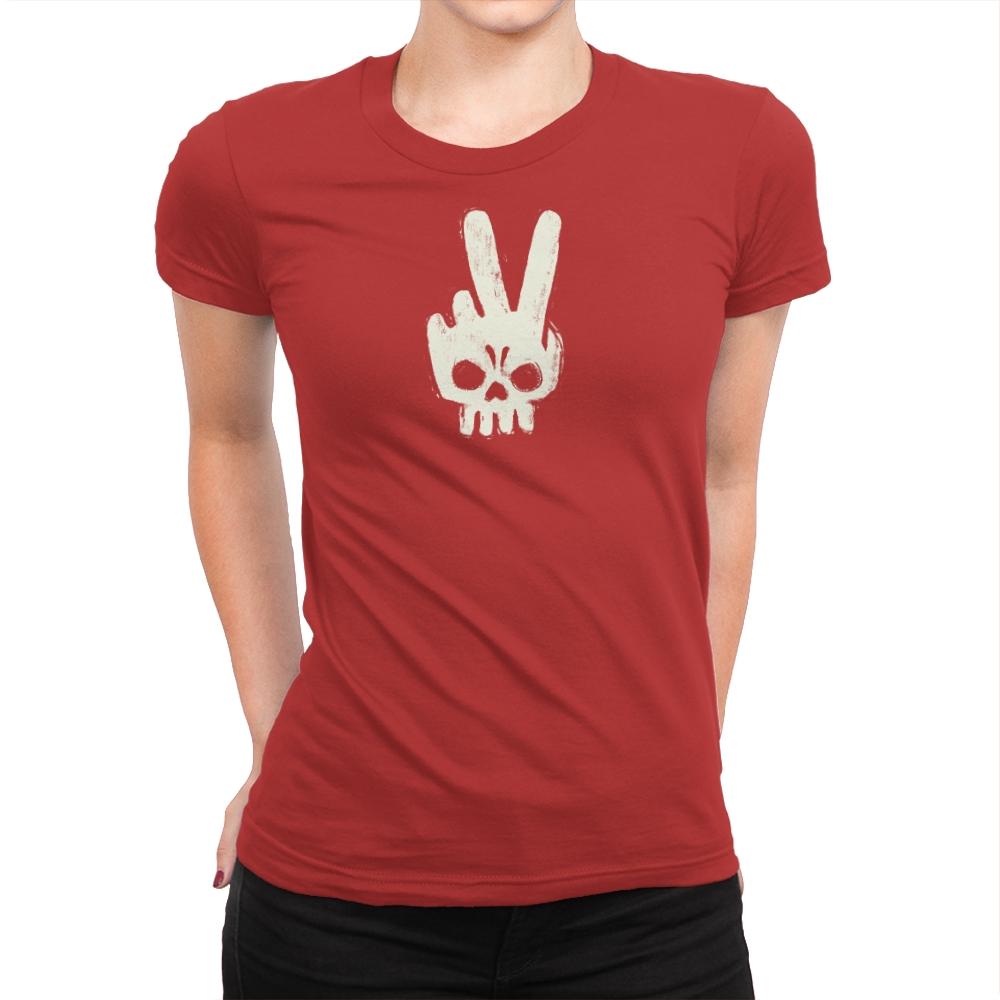 Skull Hand - Womens Premium T-Shirts RIPT Apparel Small / Red