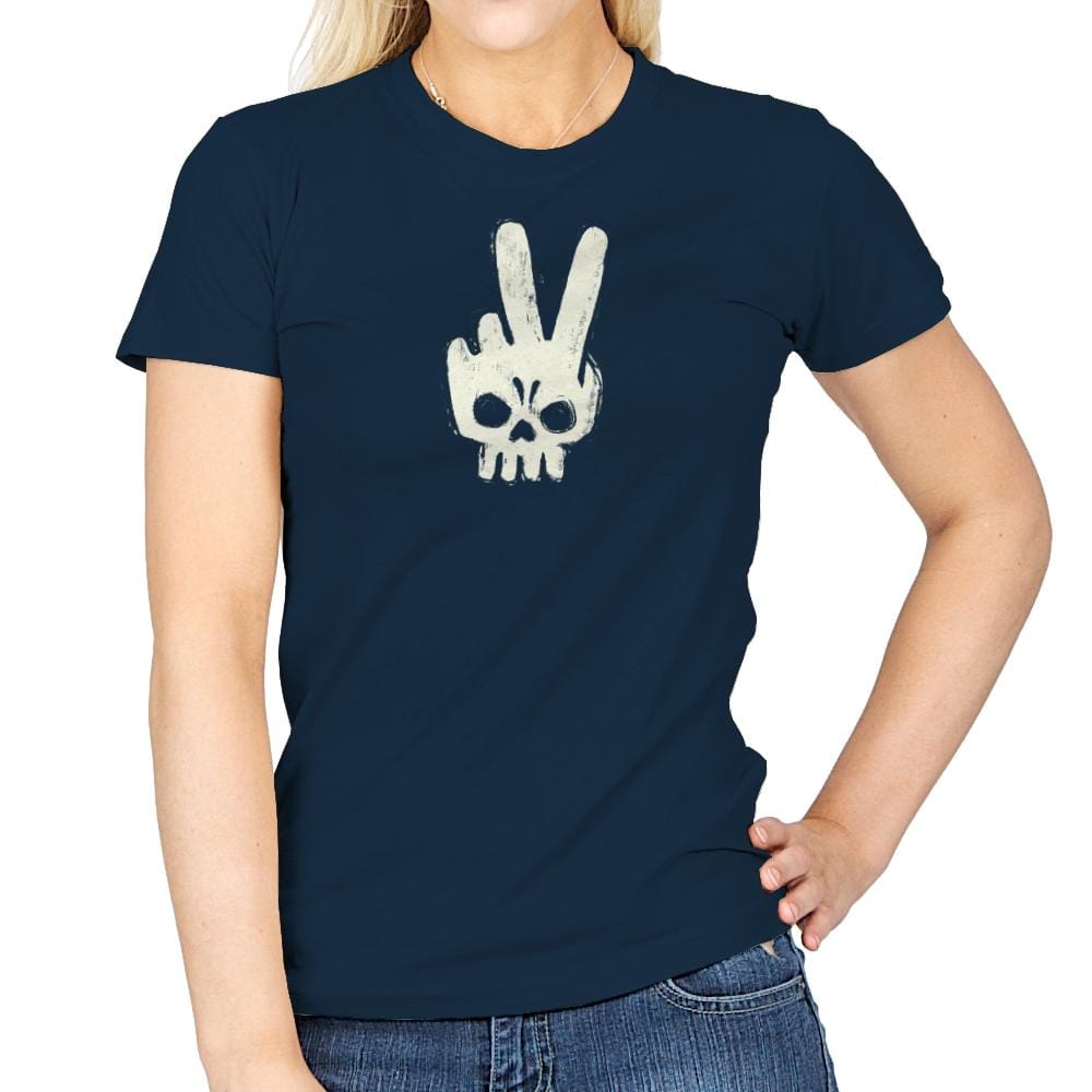 Skull Hand - Womens T-Shirts RIPT Apparel Small / Navy