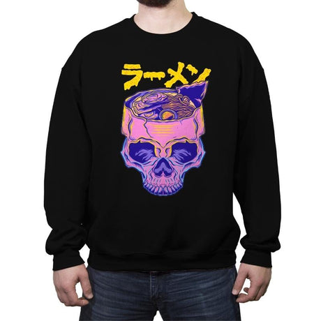 Skull Ramen - Crew Neck Sweatshirt Crew Neck Sweatshirt RIPT Apparel Small / Black